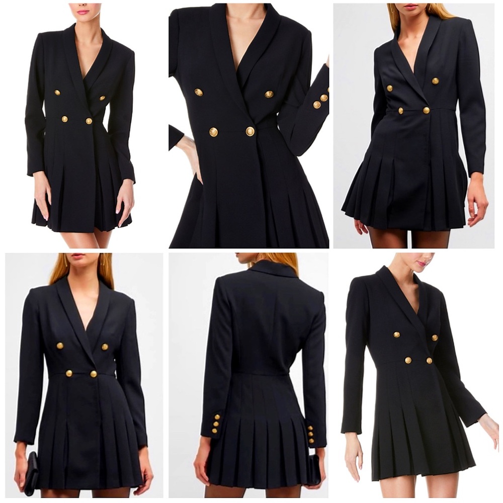 Alice + Olivia Kyrie Black Tuxedo Mini Dress - Picture 4 of 16